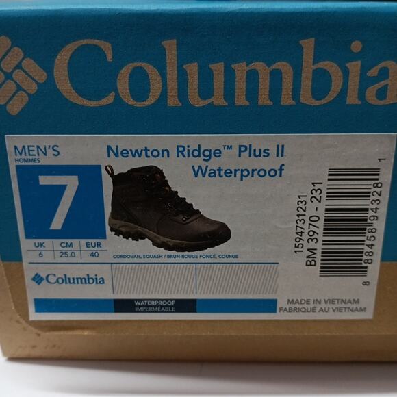 Columbia Newton Ridge Plus II Waterproof Boots Men\'s Size 7